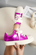 Magenta Metallic Court Sneaker
