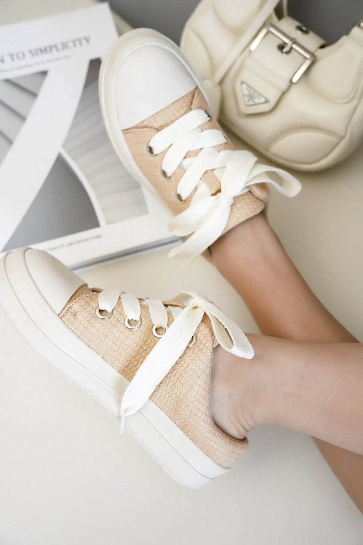 Raffia Slide Court Sneaker
